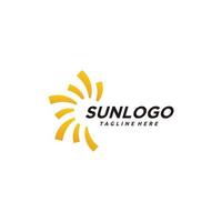 Abstract sun logo design vector with circle shine bright template