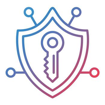 icono de gradiente de línea de red clave vector