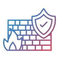 Firewall Line Gradient Icon vector