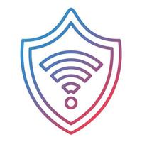 Wifi Security Line Gradient Icon vector