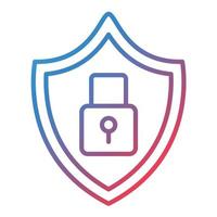 Lock Shield Line Gradient Icon vector