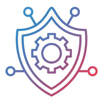 Security Settings Line Gradient Icon vector
