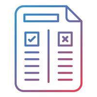 Pros and Cons Line Gradient Icon vector