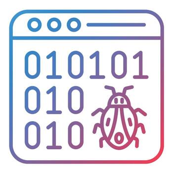 Hack Code Line Gradient Icon vector