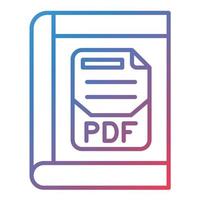 icono de degradado de línea de pdf vector