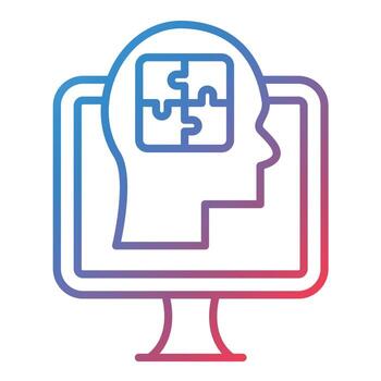 icono de gradiente de línea de resolución de problemas vector