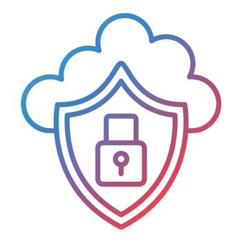 Cloud Security Line Gradient Icon vector