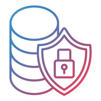 Database Security Line Gradient Icon vector