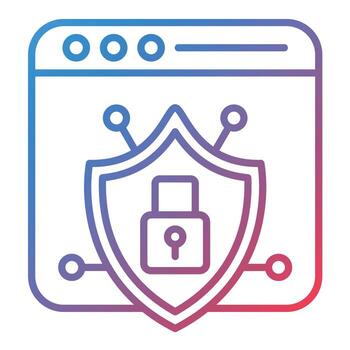 Browser Security Line Gradient Icon vector