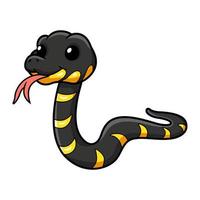 Cute happy mangrove snake cartoon vector