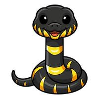 Cute happy mangrove snake cartoon vector