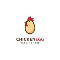 chicken egg logo design with isolated on white background vector