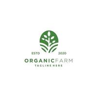 vector de diseño de logotipo minimalista de agricultura de granja orgánica