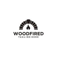 Firewood Oven and Wood fired Concept Logo Design Template vector