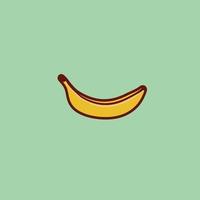 diseño de logotipo simple de icono de vector amarillo de fruta de plátano