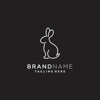 Rabbit Bunny line art logo design template vector icon symbol illustration