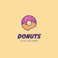 Donut Logo Design Vector illustration. Design element for restaurant menu illustration or for logotype.