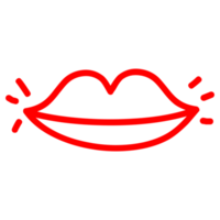 labios dibujados a mano sobre fondo transparente png