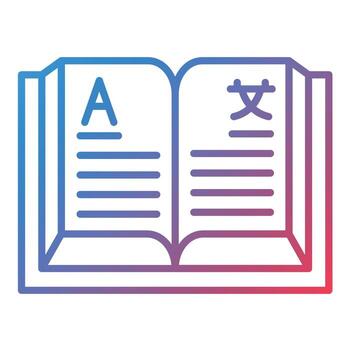 Language Learning Line Gradient Icon vector