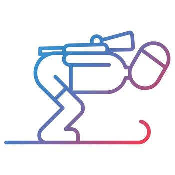 Biathlon Line Gradient Icon vector