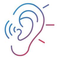 Listening Line Gradient Icon vector