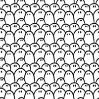 seamless pattern of cute monster cartoon vector