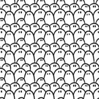 seamless pattern of cute monster cartoon vector