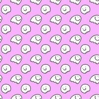 seamless pattern of cute ghost cartoon vector