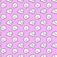 seamless pattern of cute ghost cartoon vector