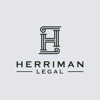 Letter H lawyer Logo, suitable for any business related to lawyer with H initial vector