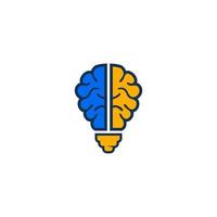 brain lamp vector logo design. brain tree logo.