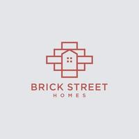 Brick street home logo vector icon illustration