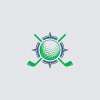 elemento de diseño de logotipo de icono de golf de brújula vector