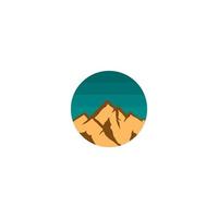 mountain vector logo design. Mountain climber.