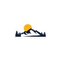 mountain vector logo design. Mountain climber.