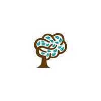 diseño del logotipo del vector de la lámpara cerebral. logotipo del árbol del cerebro.