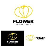 logotipo de flor, diseño de jardín de flores con marca de producto de vector de estilo simple, cuidado de la belleza, natural