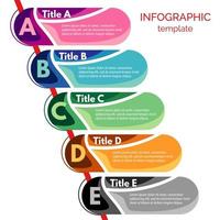 elementos de diseño infográfico de cinco pasos. plantilla de diseño infográfico paso a paso. ilustración vectorial vector