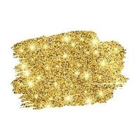 Golden Paint Glittering backdrop on a white background. Background with gold sparkles and glitter effect. Empty space for your text. Vector illustration