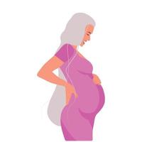 happy pregnant woman vector