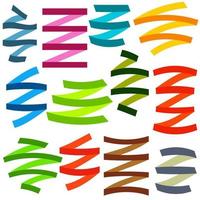 Set of Multicolored Flat Empty Ribbons. Ready for Your Text or Design. Isolated vector illustration.