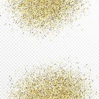 Gold glitter confetti backdrop isolated. Celebratory texture with shining light effect. Vector illustration.