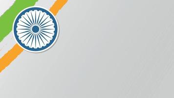 fondo de la bandera tricolor india para el día de la independencia. banner de sitio web y plantilla de diseño de tarjeta de felicitación. vector