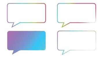 Set of speech bubbles. Blank empty vector colorful speech bubbles.