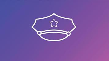 vector illustration modern police hat icon