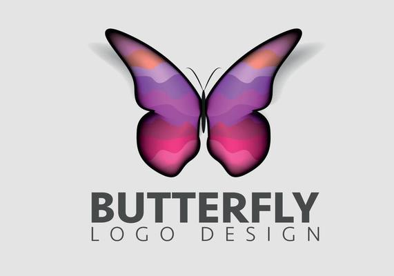 Butterfly conceptual simple, colorful icon. Logo. Vector illustration