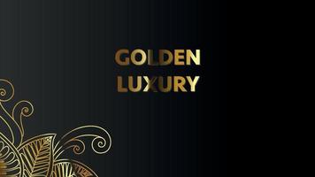 Luxury gold wallpaper. Black and golden background. Tropical leaves wall art design with dark background vector