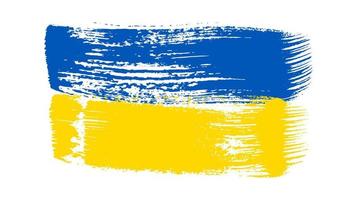 Ukrainian national flag in grunge style vector