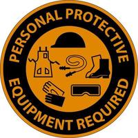 señal de piso, equipo de protección personal requerido vector