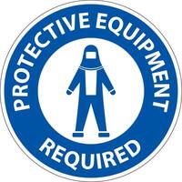 Floor Sign, Protective Equipment Required vector